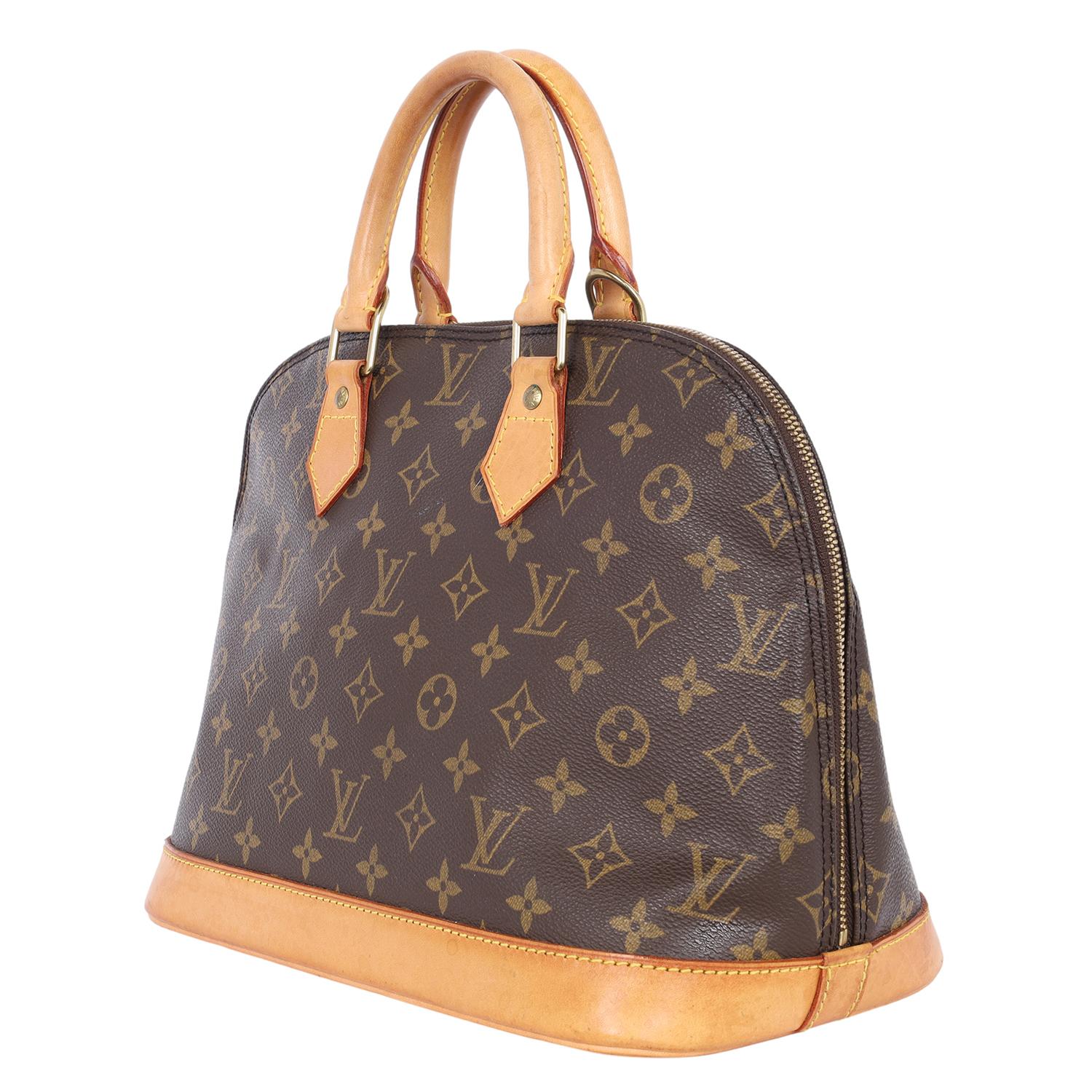 Louis Vuitton Alma Monogramm Canvas Leder Schulranzen Brown im Zustand „Gut“ in Salt Lake Cty, UT