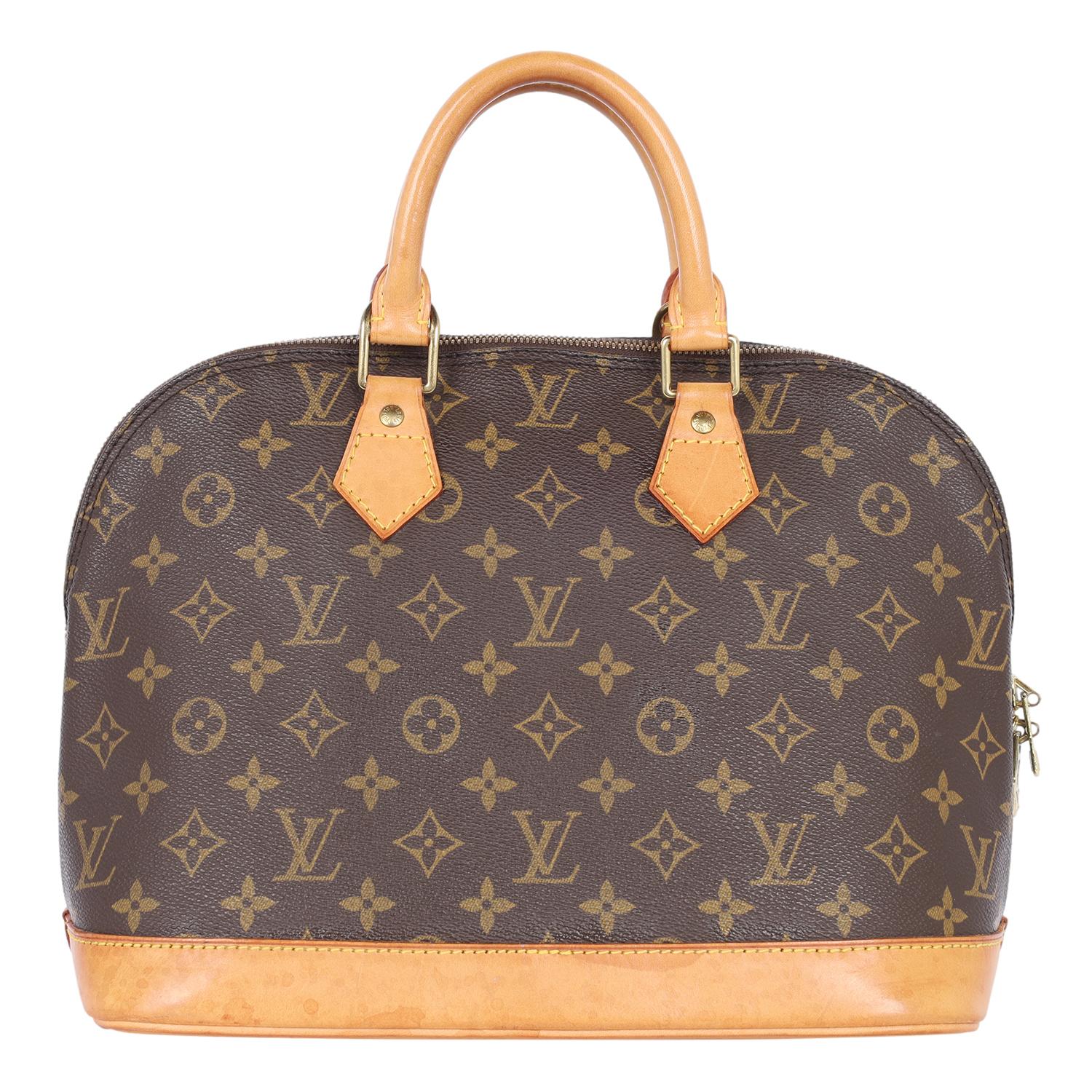 Louis Vuitton Alma Monogramm Canvas Leder Schulranzen Brown Damen