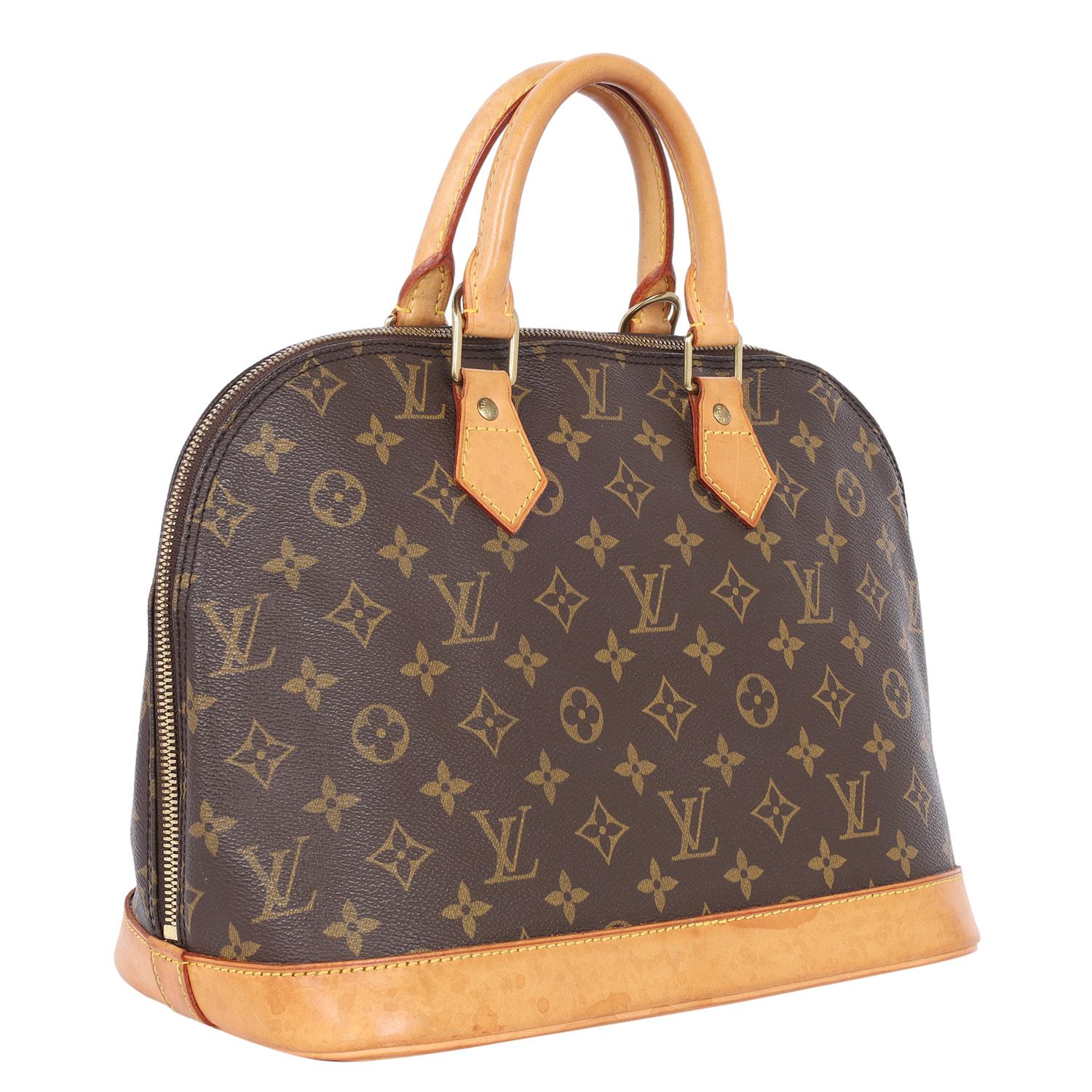 Louis Vuitton Alma Monogramm Canvas Leder Schulranzen Brown 1