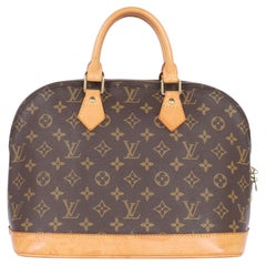 Louis Vuitton Alma Monogramm Canvas Leder Schulranzen Brown