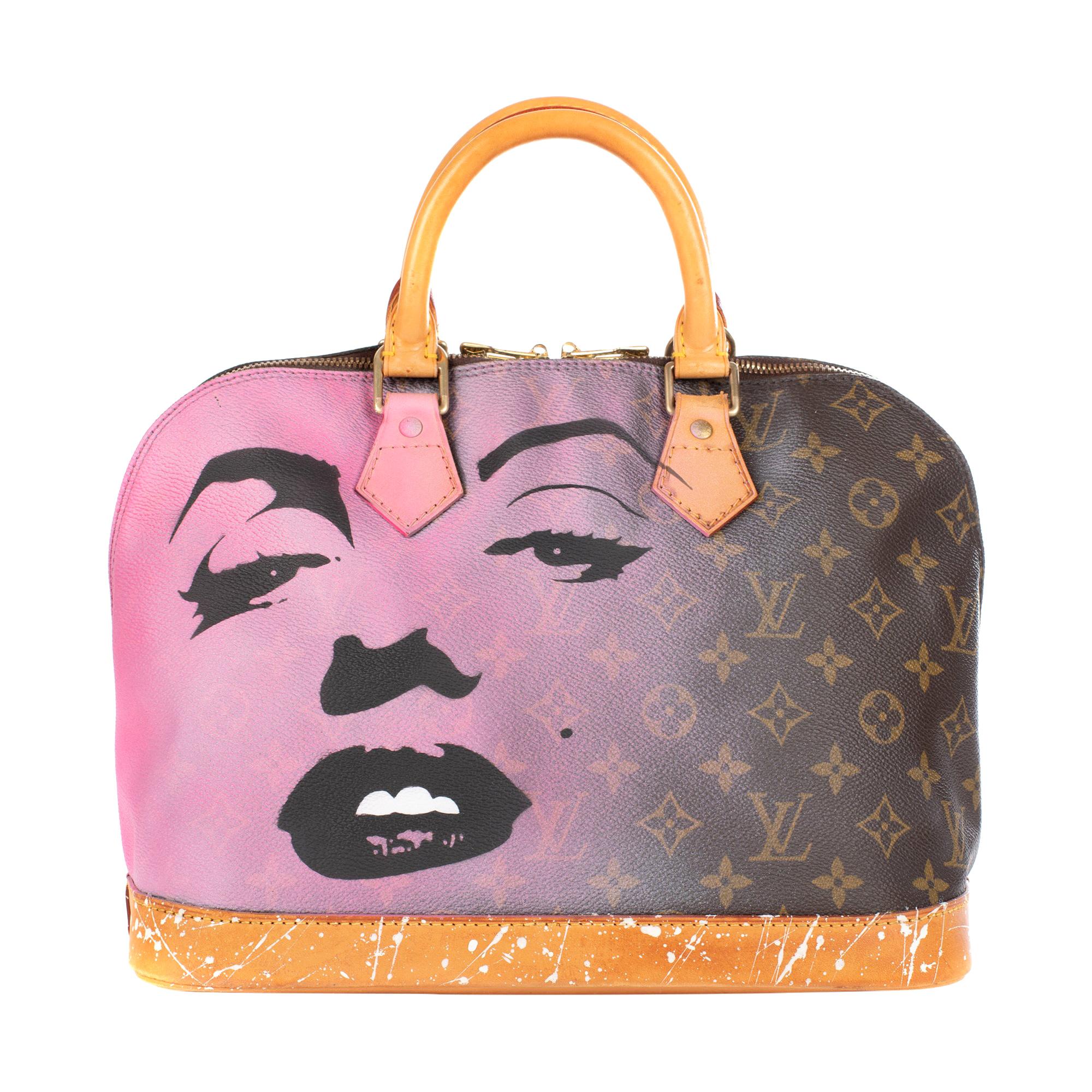 Louis Vuitton Alma Monogram customized "Marilyn for Ever" by the artist PatBo !