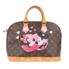 Louis Vuitton Alma Monogram customized "Minnie&Mickey" by the artist PatBo !