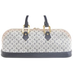 Louis Vuitton Alma Monogram Mini Lin Horizontal 866363 Blue Canvas Satchel
