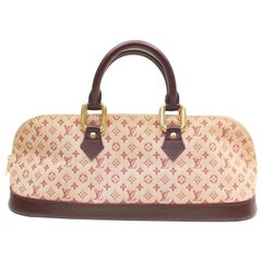 Louis Vuitton Alma Monogram Mini Lin Horizontal 867835 Burgundy Canvas Satchel