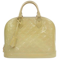 Louis Vuitton Alma Monogram Vernis Pm 869400 Beige Patent Leather Satchel