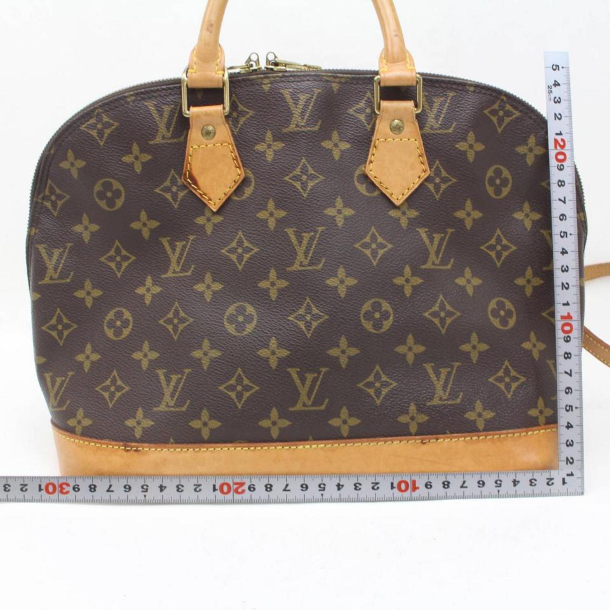 Women's Louis Vuitton Alma Monogram with Strap 869415 Brown Coated Canvas Shoulder Bag For Sale