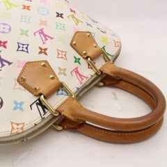 Louis Vuitton Alma Multicolor Blanc Pm 868555 White Coated Canvas satchel