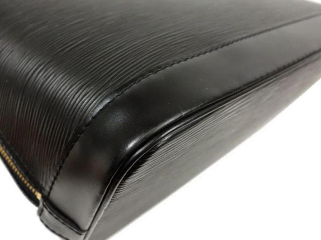 Louis Vuitton Alma Noir 230822 Black Leather Satchel For Sale 6