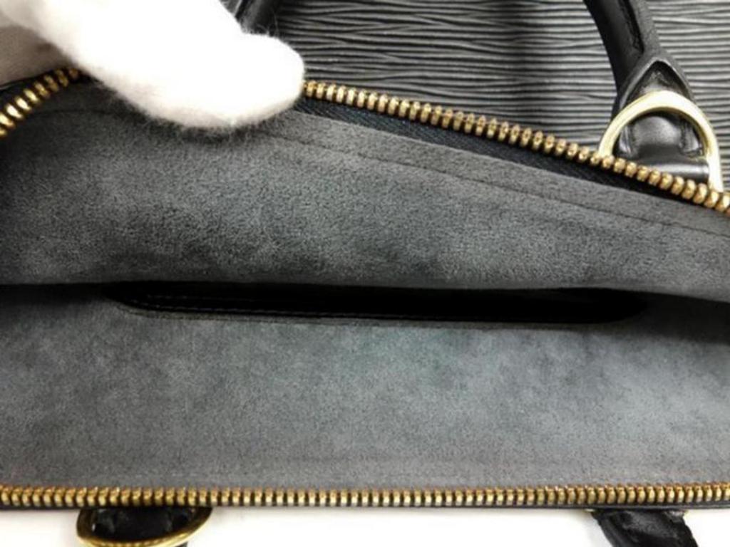 Louis Vuitton Alma Noir 230822 Black Leather Satchel For Sale 7