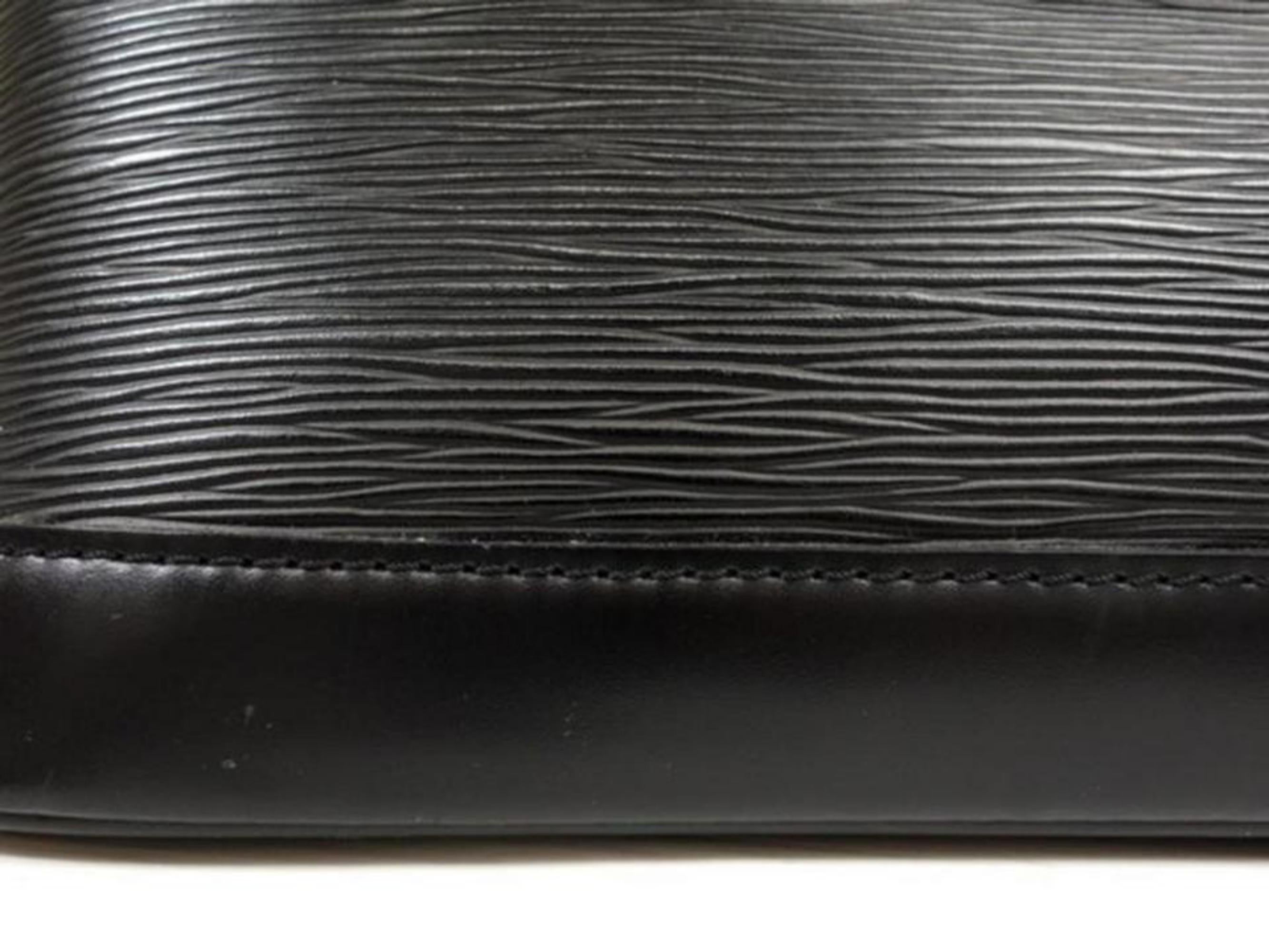 Louis Vuitton Alma Noir 230822 Black Leather Satchel For Sale 8