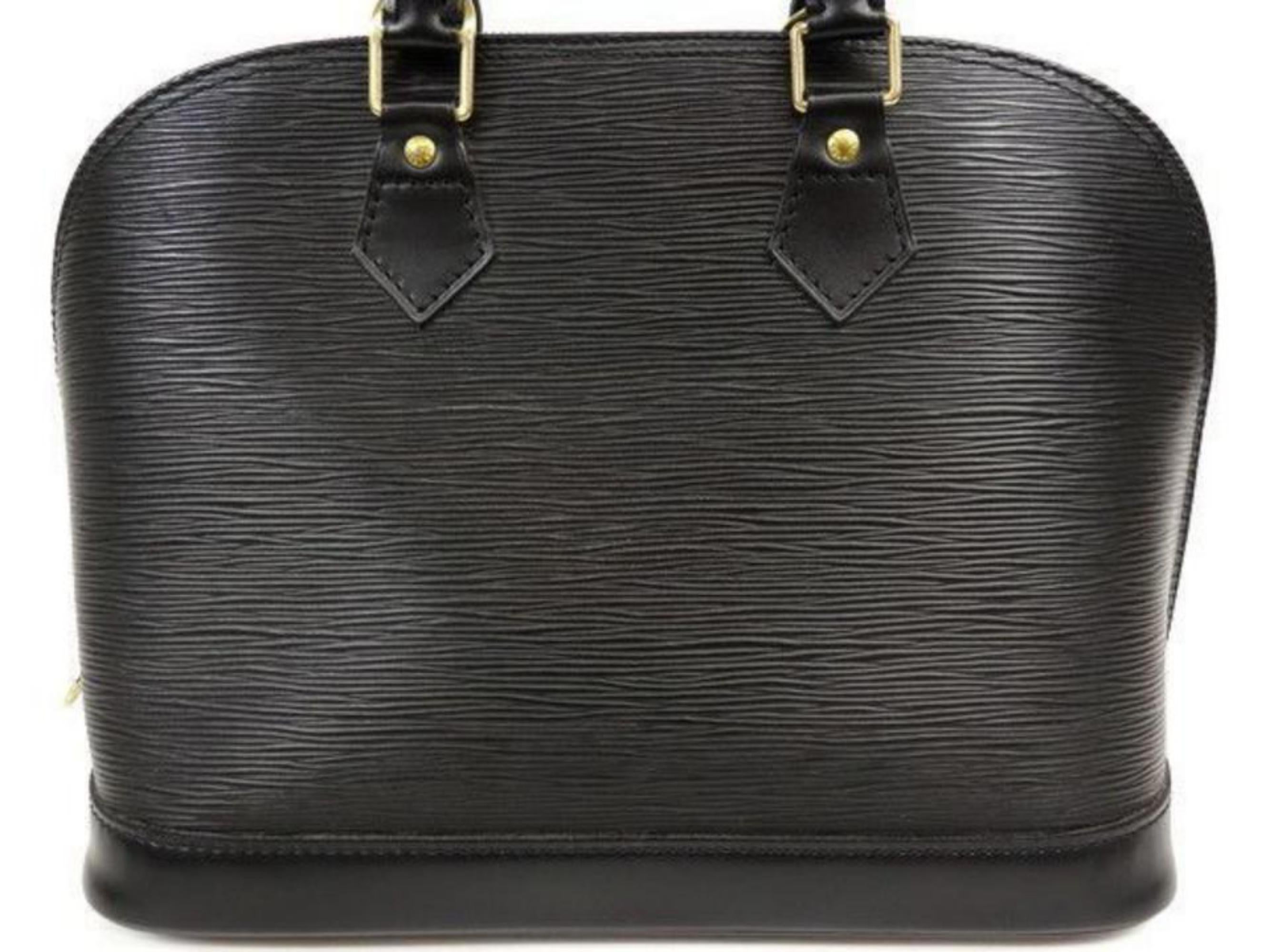 Louis Vuitton Alma Noir 230822 Black Leather Satchel For Sale 1