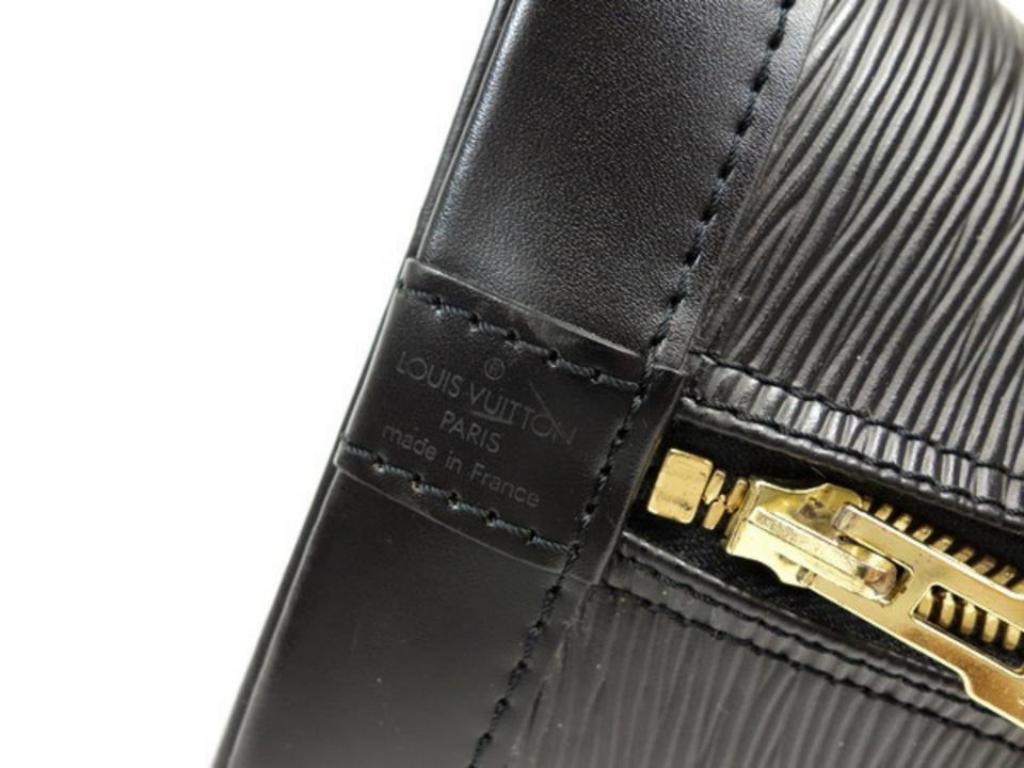 Louis Vuitton Alma Noir 230822 Black Leather Satchel For Sale 3