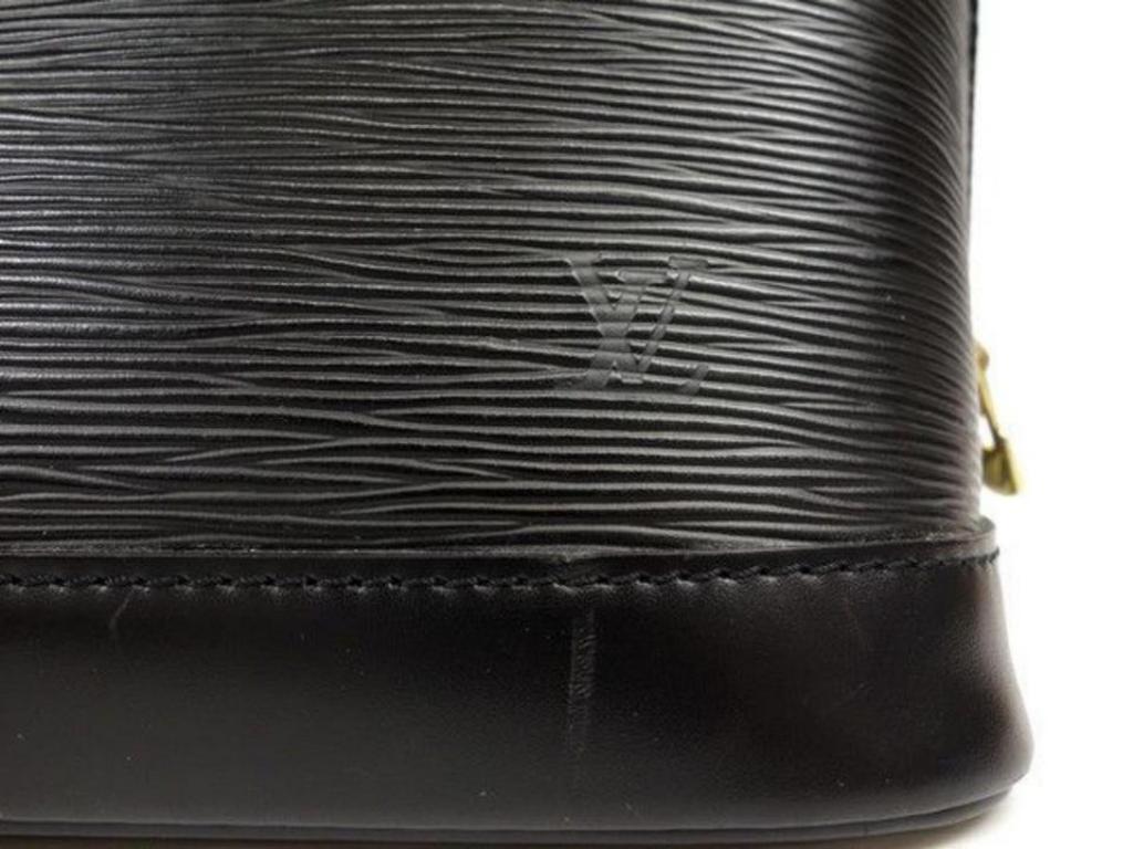Louis Vuitton Alma Noir 230822 Black Leather Satchel For Sale 4