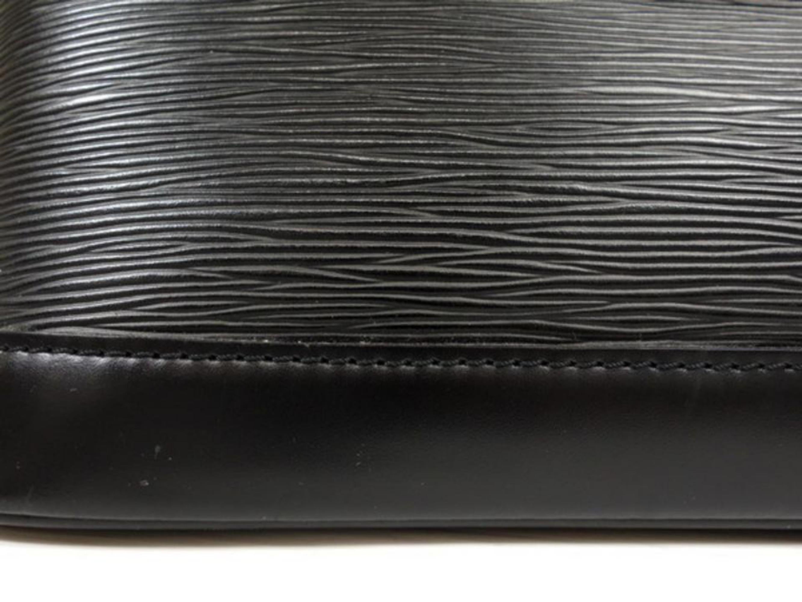 Louis Vuitton Alma Noir 230822 Black Leather Satchel For Sale 5