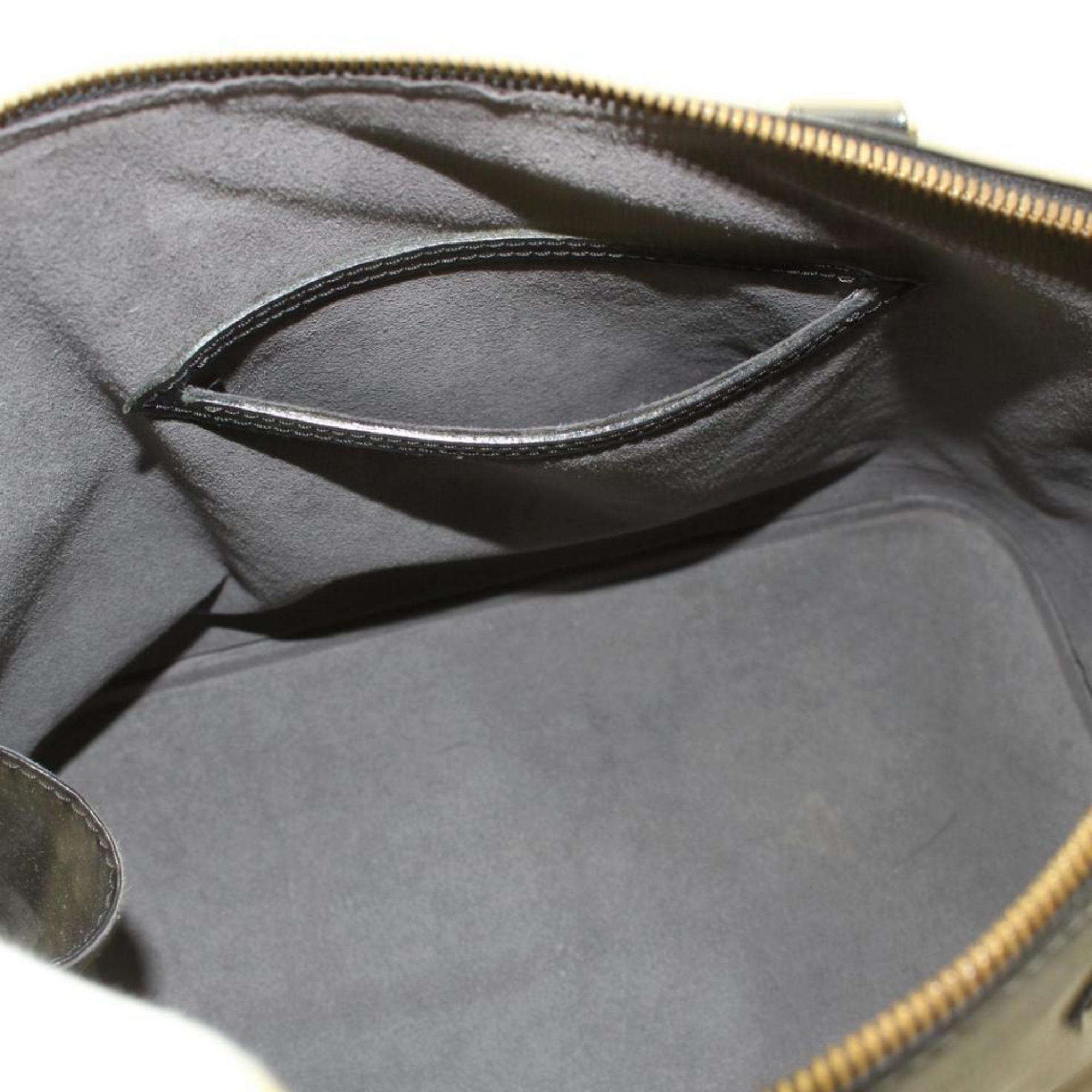 Louis Vuitton Alma Noir with Strap 868643 Black Leather Satchel For Sale 7