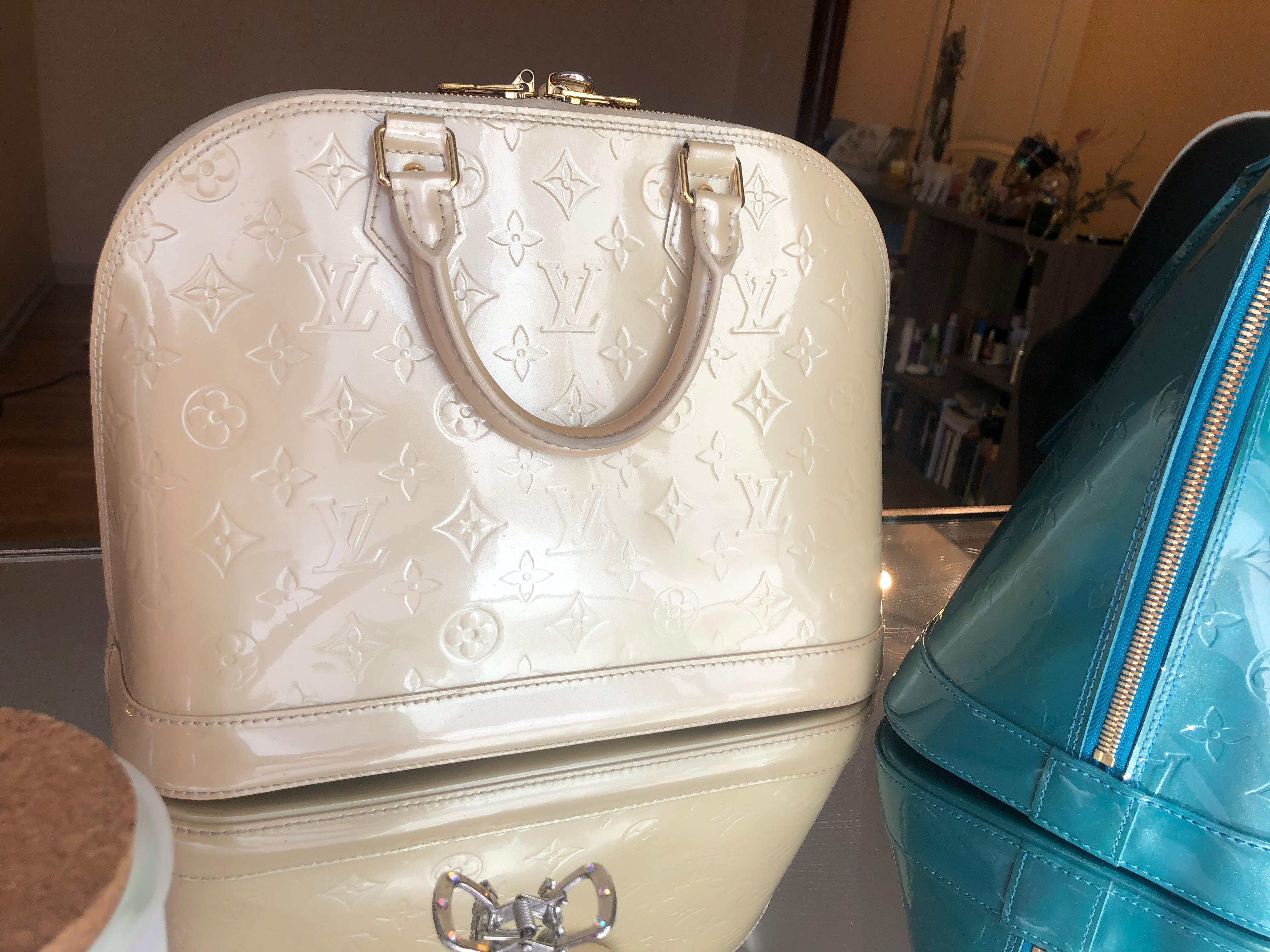 Gray Louis Vuitton Alma PM Bag For Sale