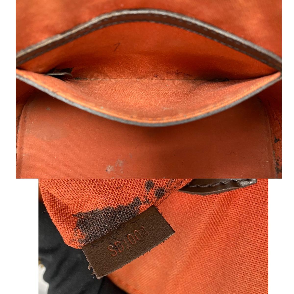 Louis Vuitton Alma Pm Damier Ebene Leather Canvas Handbag In Fair Condition For Sale In Boca Raton, FL
