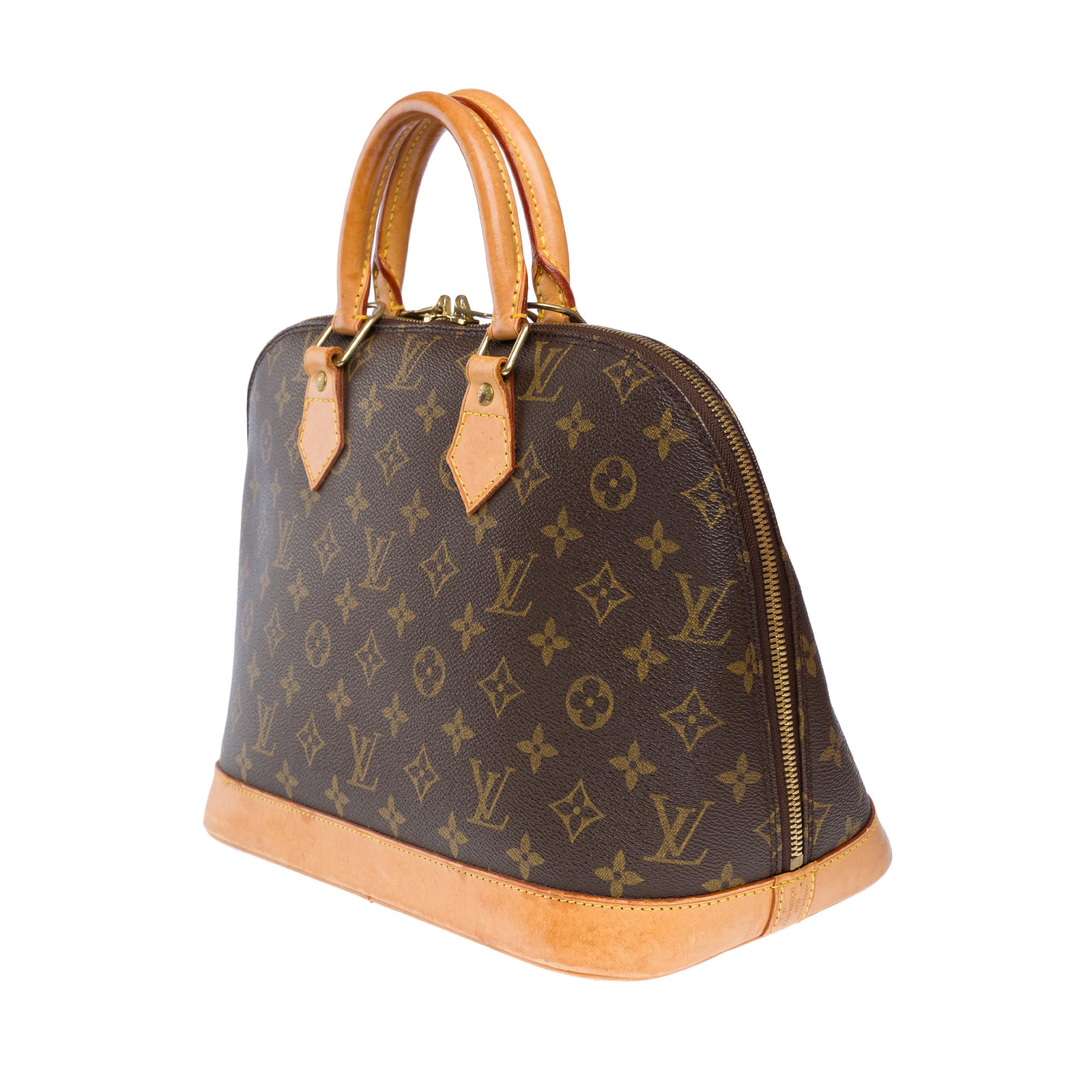 Sac à main Louis Vuitton Alma PM en toile enduite monogramme marron, GHW Bon état - En vente à Paris, IDF