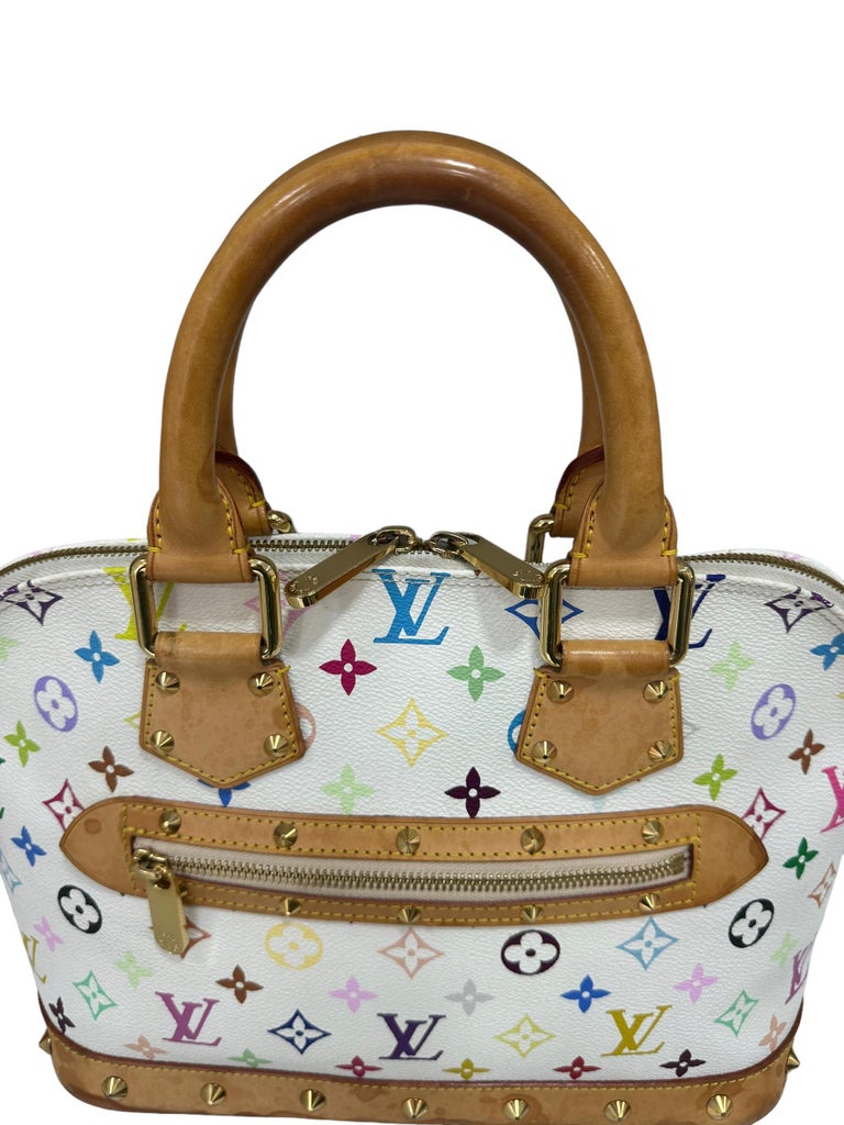 Louis Vuitton Alma PM Takashi Murakami Multicolor Leather Top Handle Bag  For Sale at 1stDibs