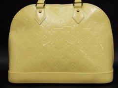 Louis Vuitton Alma ( Rare ) Monogram Vernis Citrine 216297 Pale Yellow Satchel