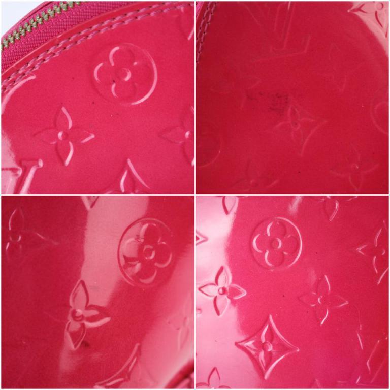 Louis Vuitton Alma Rose Pop Monogram Vernis Gm 3lt922 Pink Patent Leather Satche For Sale 3