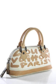 Louis Vuitton Alma Stephen Sprouse Graffiti 866394 Beige Leather Satchel