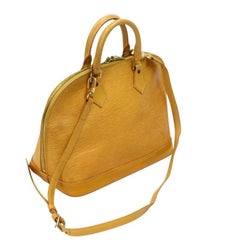 Louis Vuitton Alma Tassil Leather PM Yellow Epi Shoulder Bag LV-B0916P-0069