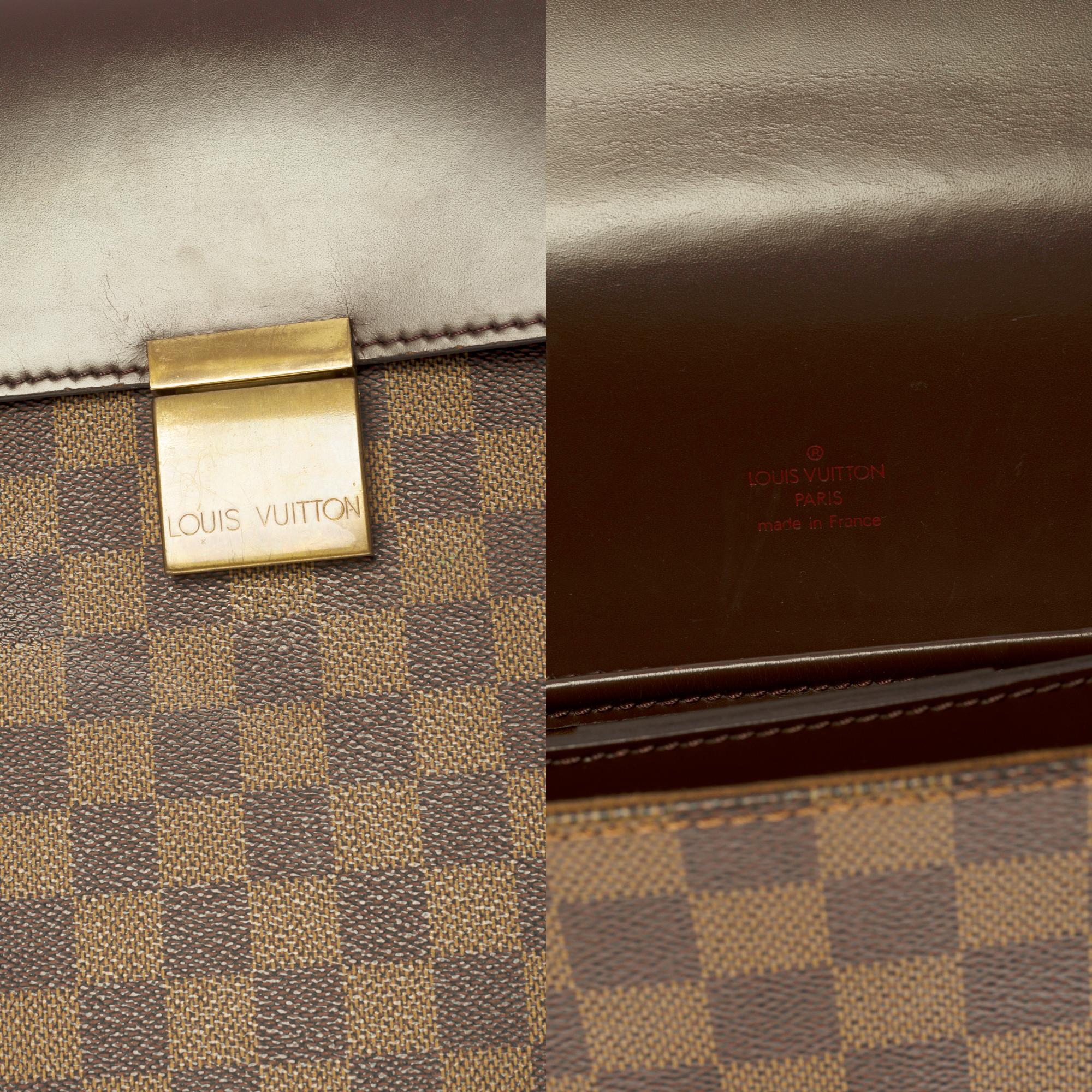 Louis Vuitton Altona Briefcase in brown checkerboard canvas and brown leather In Good Condition In Paris, IDF