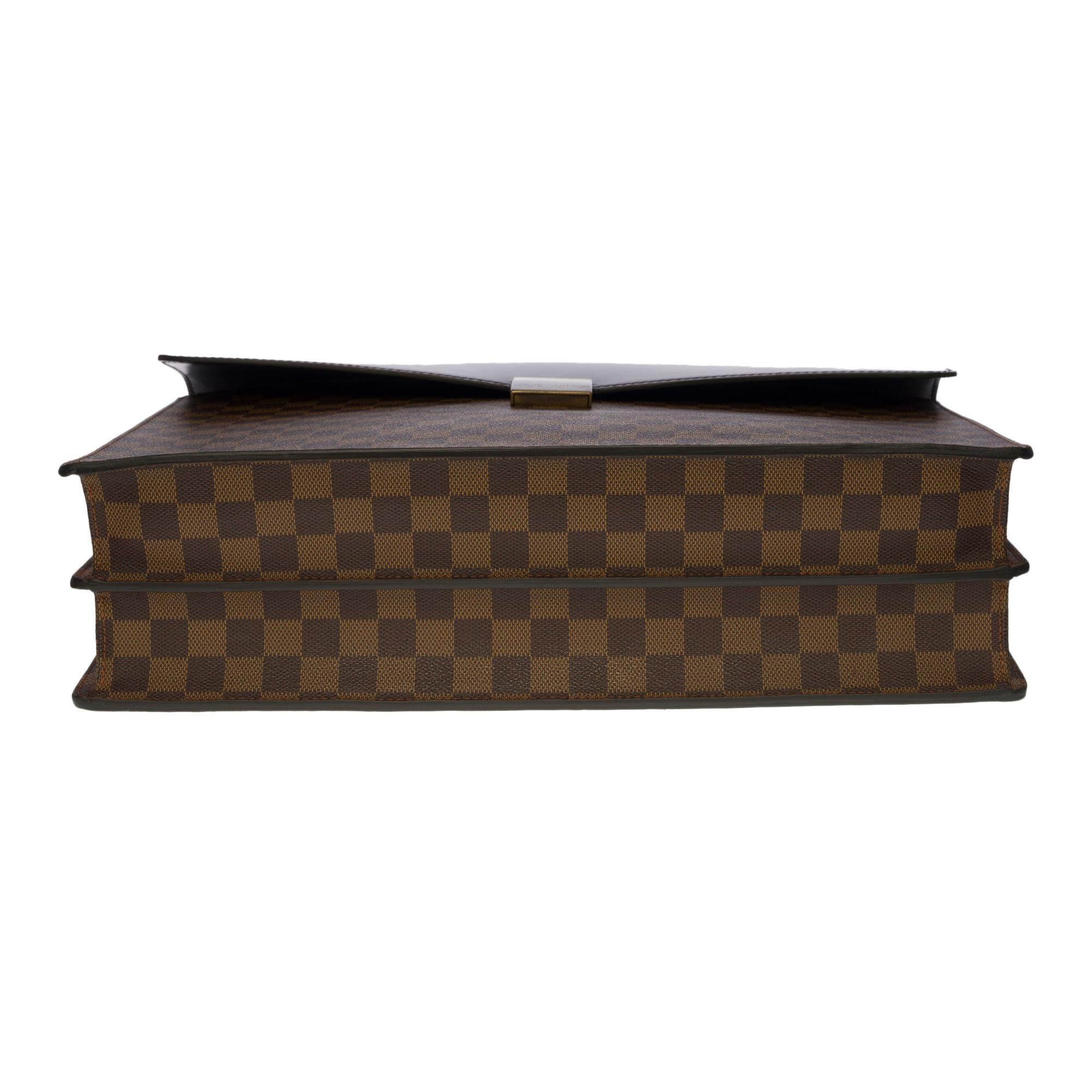 Louis Vuitton Altona Briefcase in brown checkerboard canvas and brown leather 3