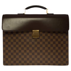 Louis Vuitton Altona Briefcase in brown checkerboard canvas and brown leather
