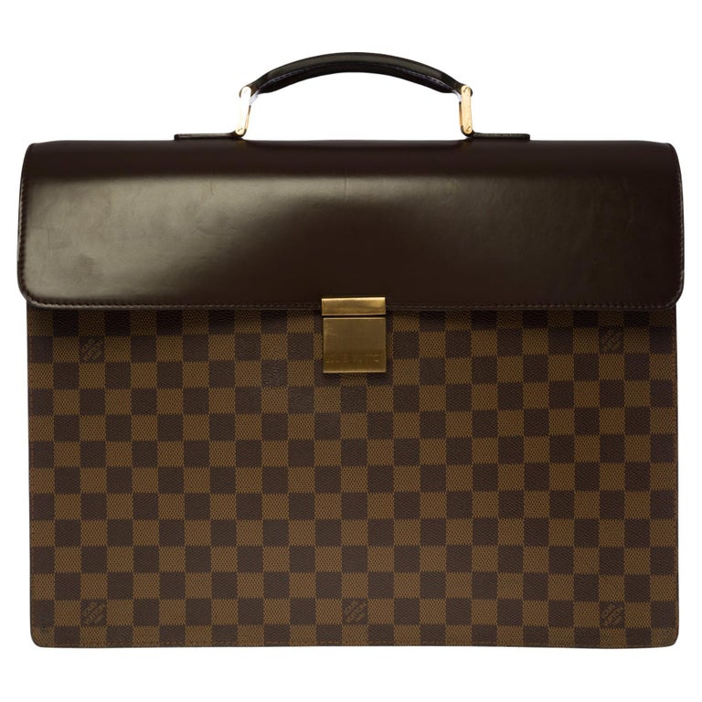 Serviette ambassadeur leather handbag Louis Vuitton Brown in