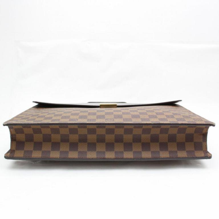 Black Louis Vuitton Altona Damier Ebene 123019 Brown Canvas Laptop Bag For Sale