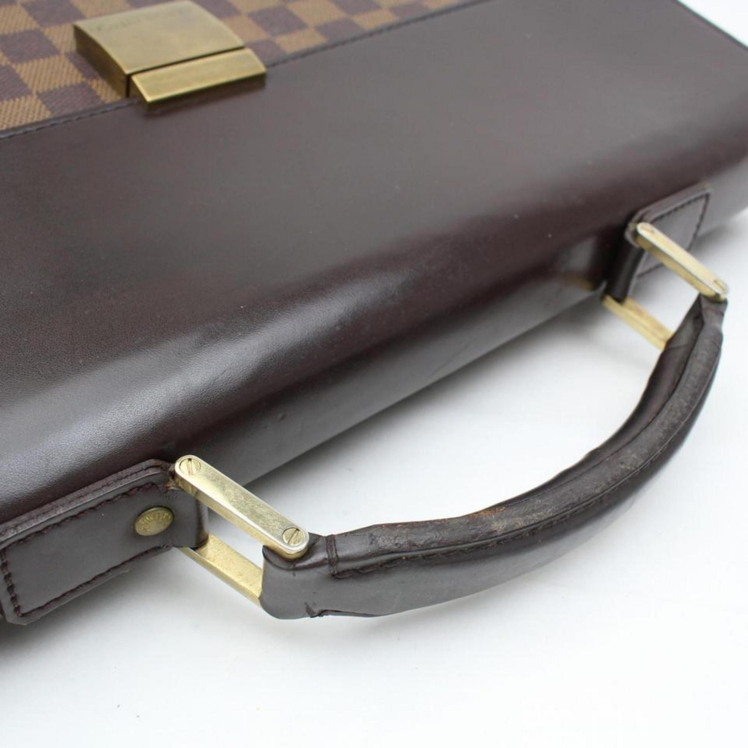 Louis Vuitton Altona Damier Ebene 123019 Brown Canvas Laptop Bag For Sale 1