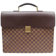Louis Vuitton Altona Damier Ebene Gm Attache Briefcase 868920 Brown Coated Canva
