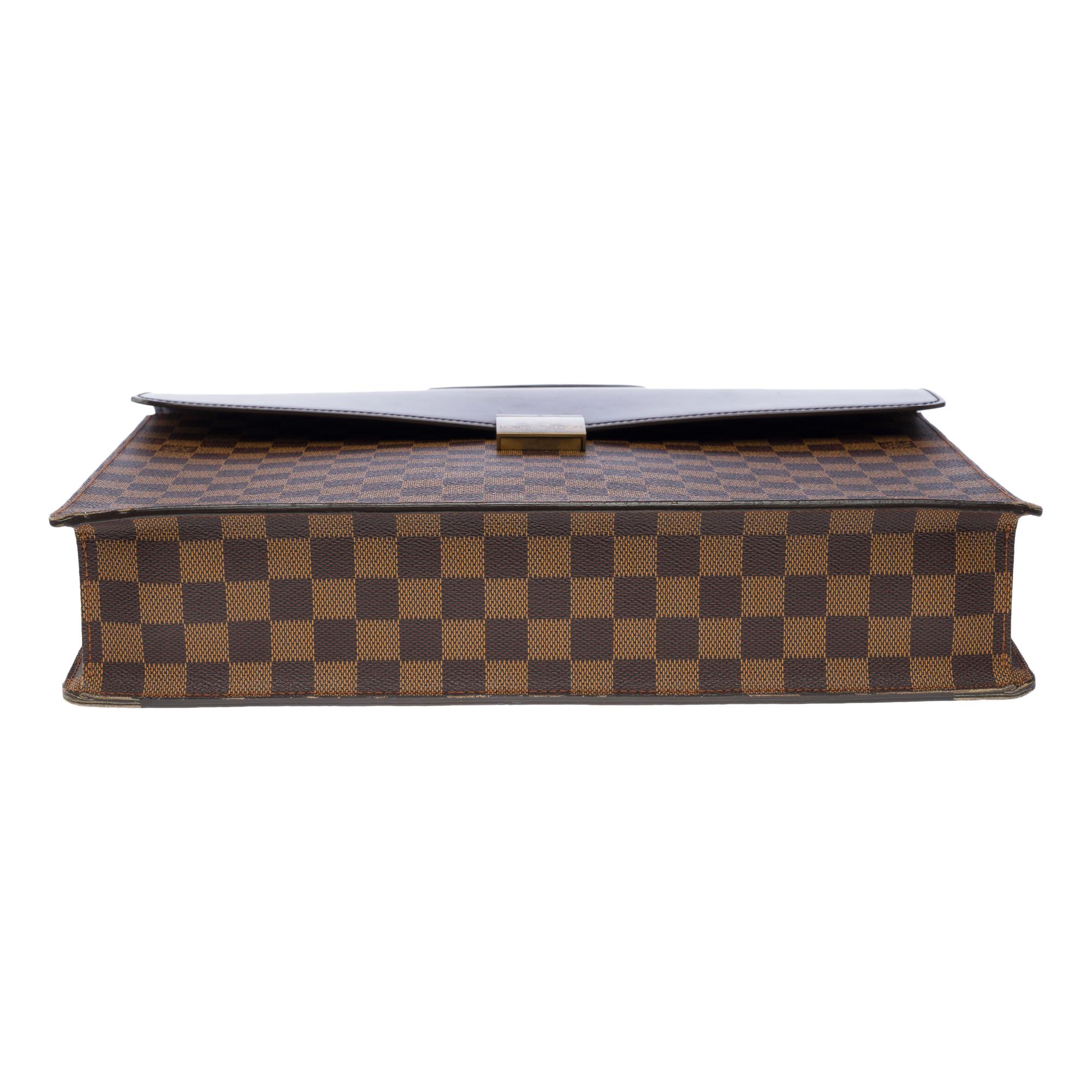 Louis Vuitton Altona PM Briefcase en toile à carreaux marron et cuir marron en vente 6