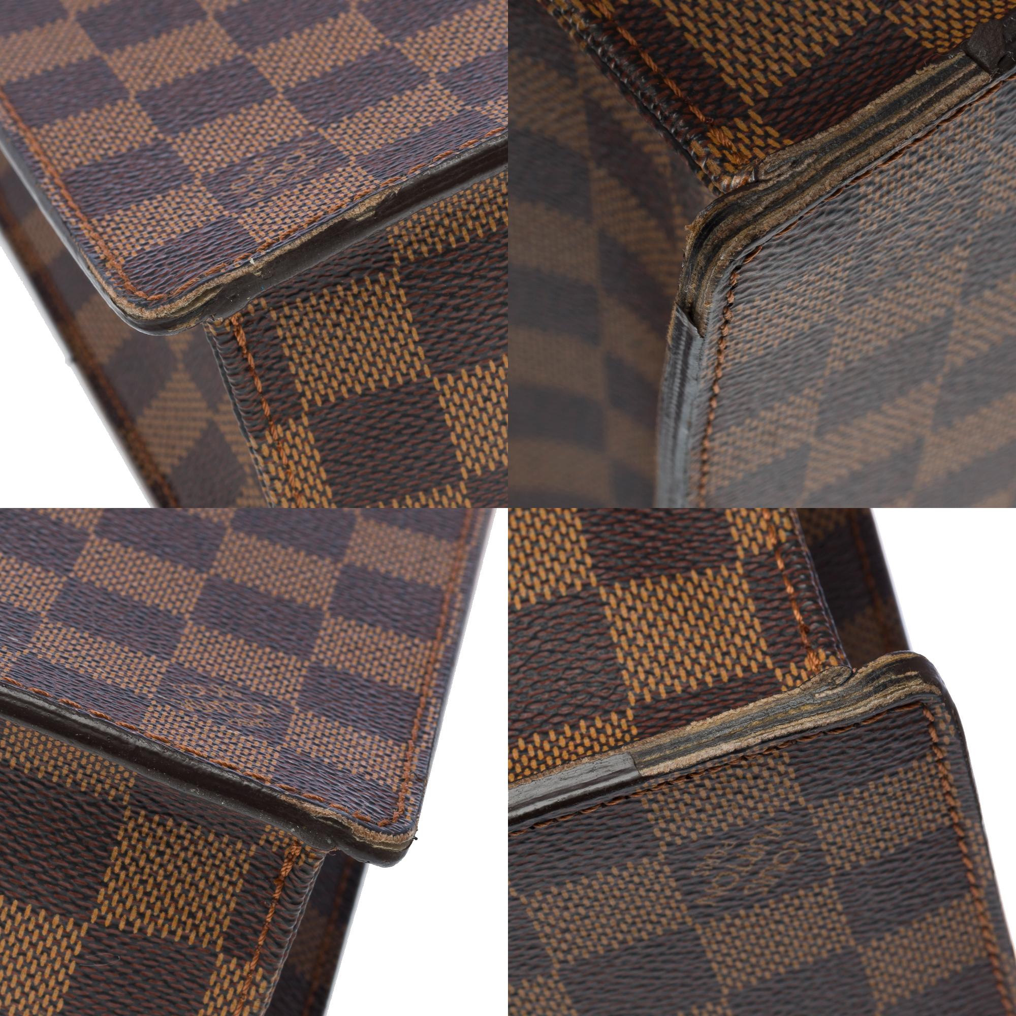 Louis Vuitton Altona PM Briefcase en toile à carreaux marron et cuir marron en vente 7