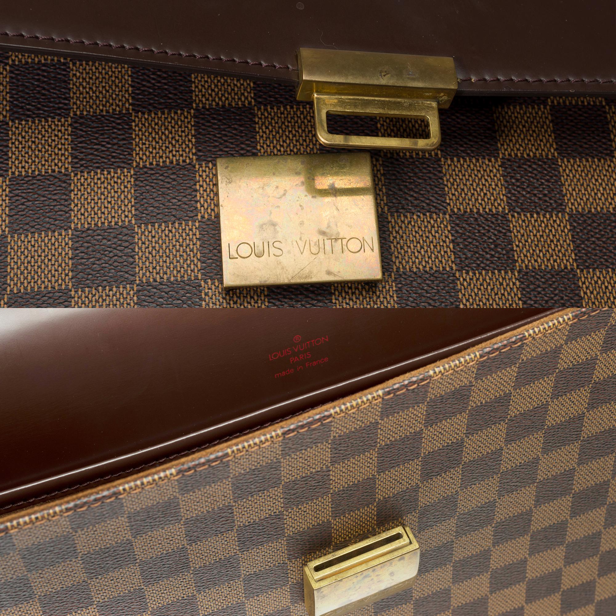 Louis Vuitton Altona PM Briefcase en toile à carreaux marron et cuir marron en vente 2