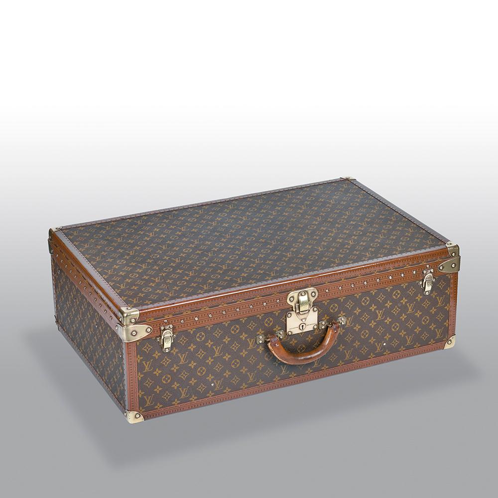 Brass Louis Vuitton Alzer 80 Monogram Trunk