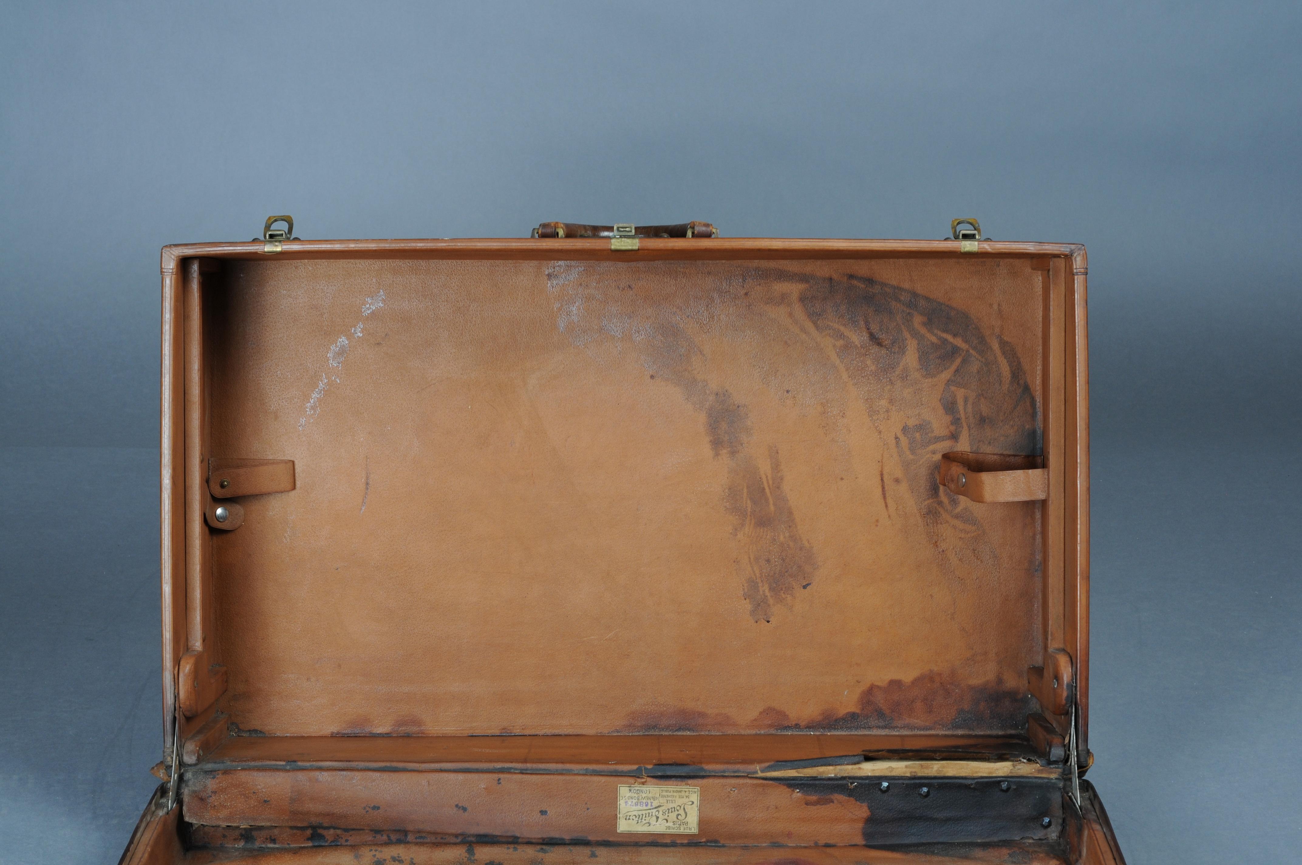 Louis Vuitton Alzer 80 Trunk luggage  Vintage London Leather For Sale 8