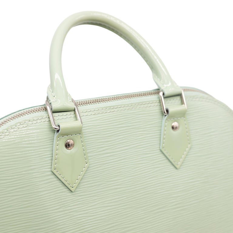 Louis Vuitton Amande EPI Vernis Leather Alma PM Top Handle Bag, 2014. For Sale 5