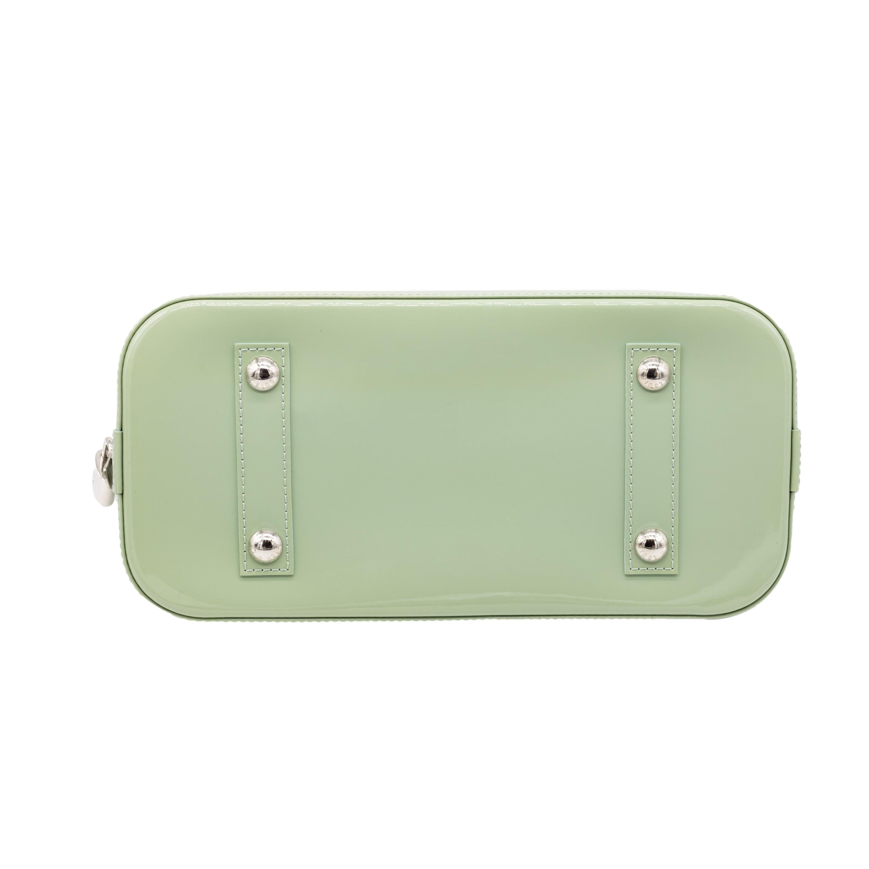 Green Louis Vuitton Amande EPI Vernis Leather Alma PM Top Handle Bag, 2014.