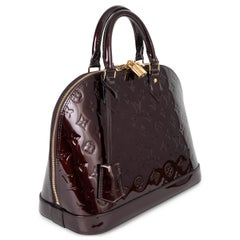 LOUIS VUITTON Amarant purple Monogram Vernis leather ALMA MM Bag