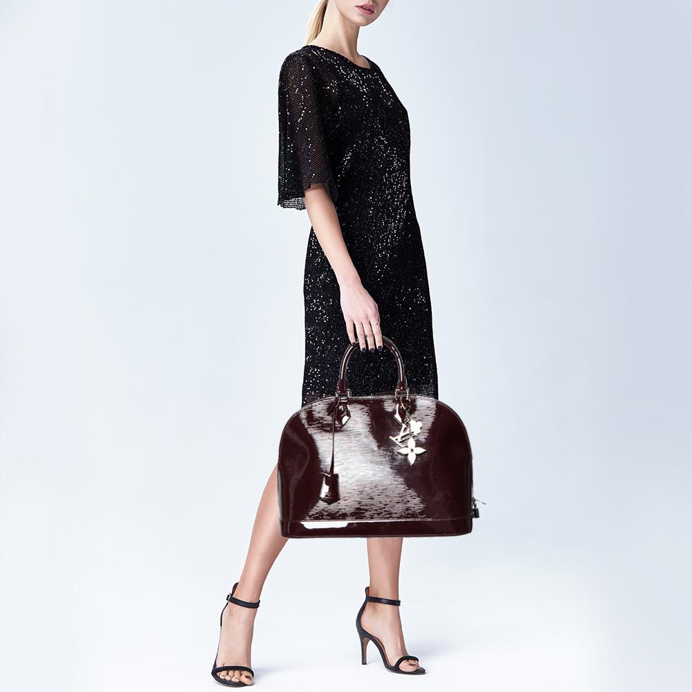 Black Louis Vuitton Amarante Electric Epi Leather Alma GM Bag