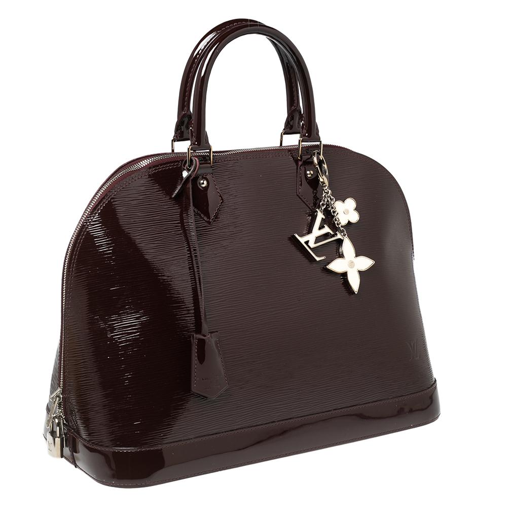 Louis Vuitton Amarante Electric Epi Leather Alma GM Bag In Good Condition In Dubai, Al Qouz 2