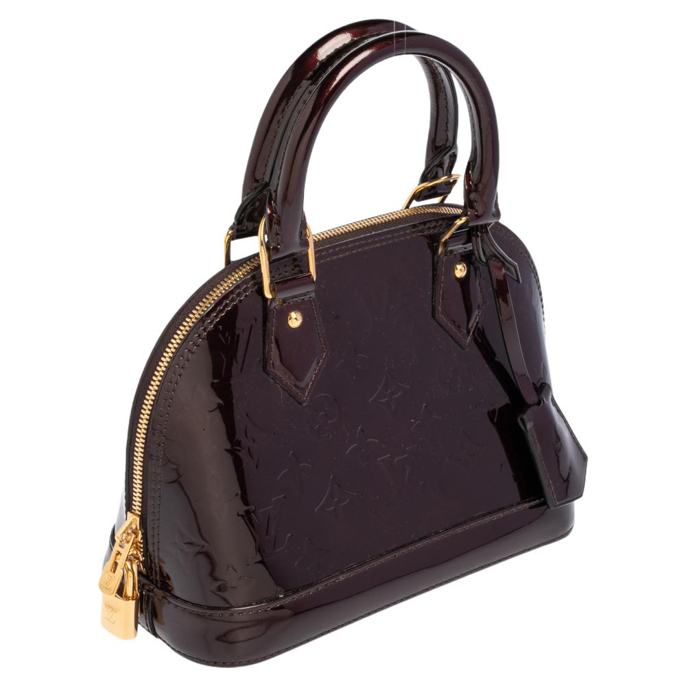 Louis Vuitton Amarante Monogram Vernis Alma BB Bag In Good Condition In Dubai, Al Qouz 2
