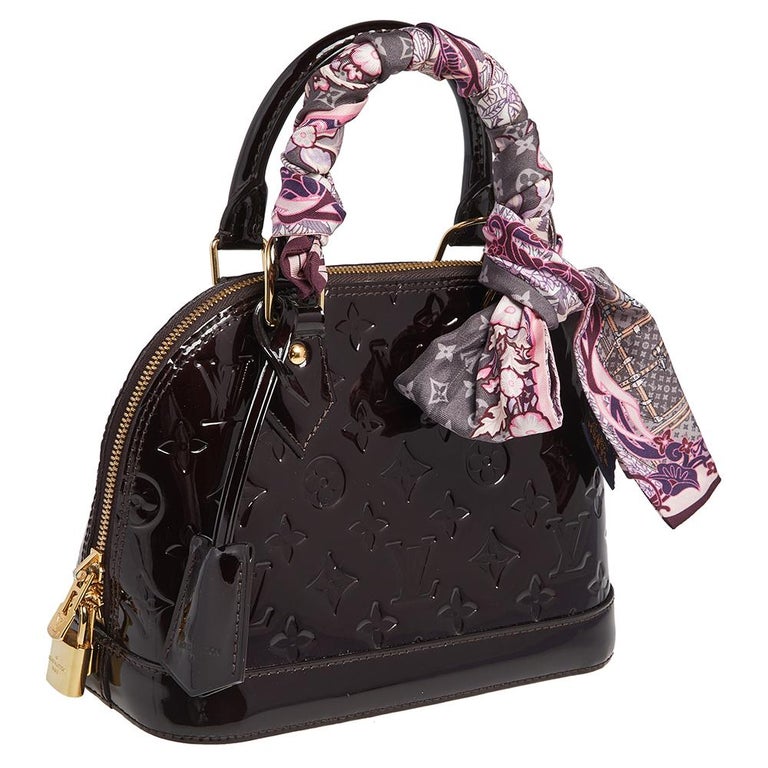 Louis Vuitton Griotte & Amarante Monogram Vernis Rayures Alma BB