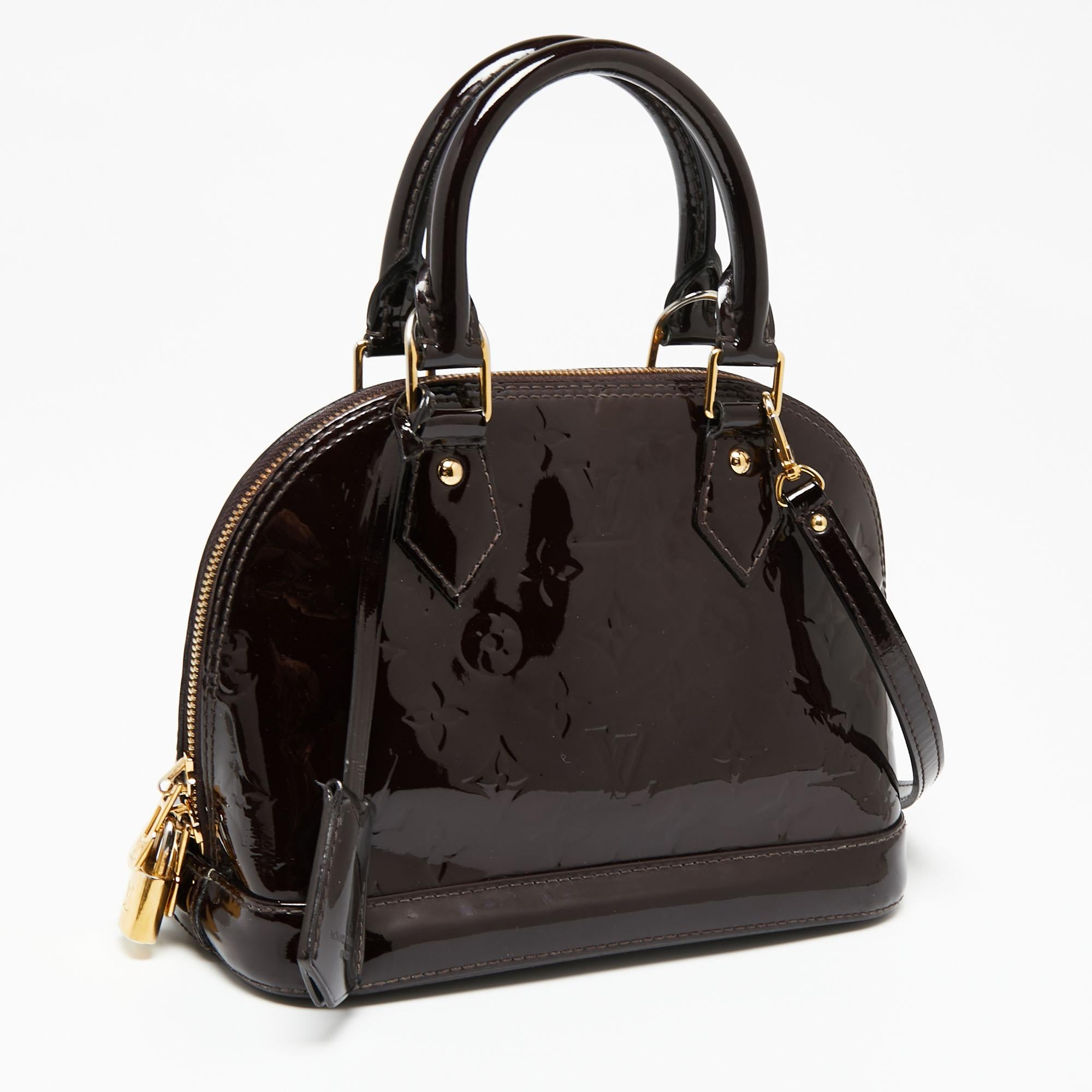 Black Louis Vuitton Amarante Monogram Vernis Alma BB Bag