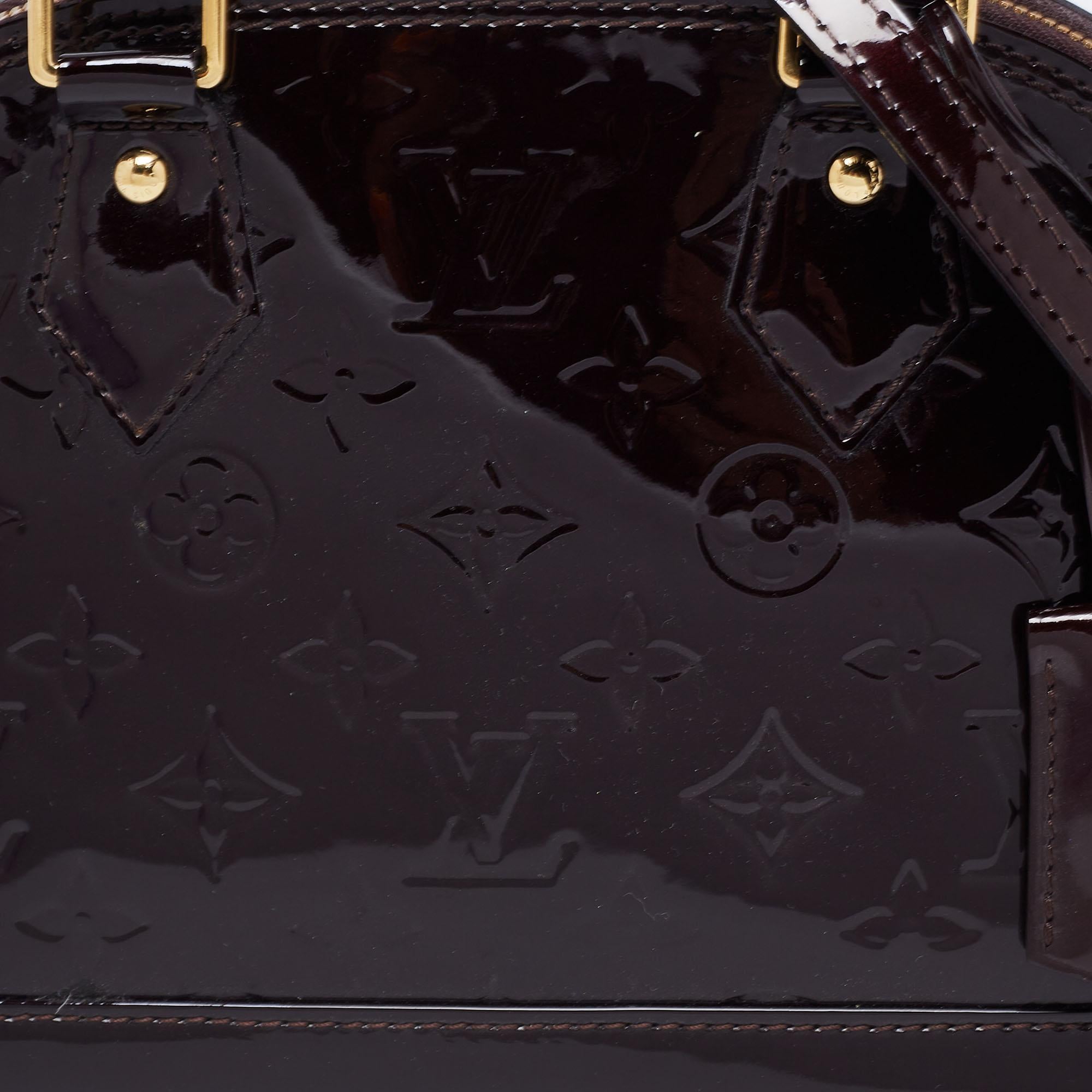 Women's Louis Vuitton Amarante Monogram Vernis Alma BB Bag