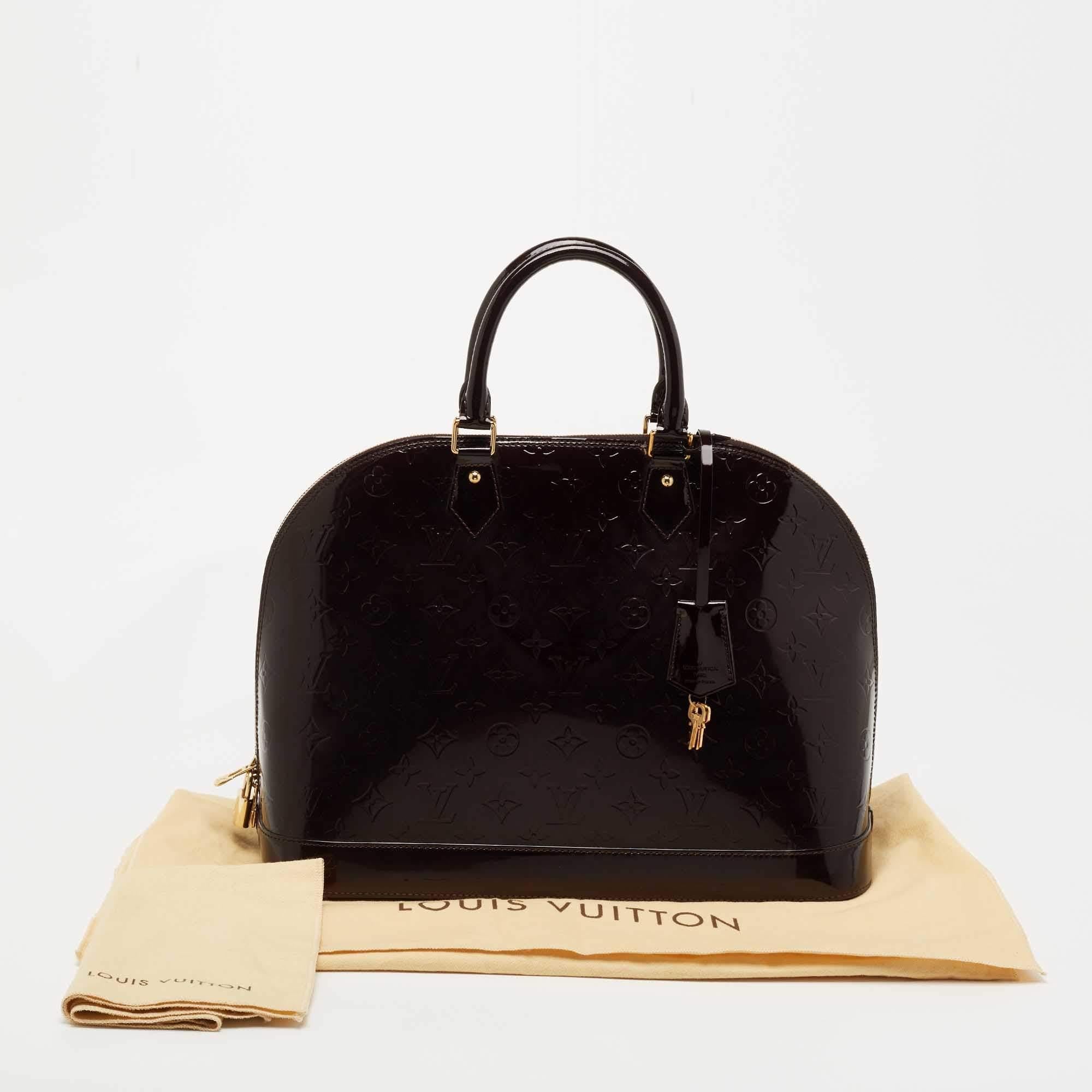 Louis Vuitton Amarante Monogram Vernis Alma GM Bag 11