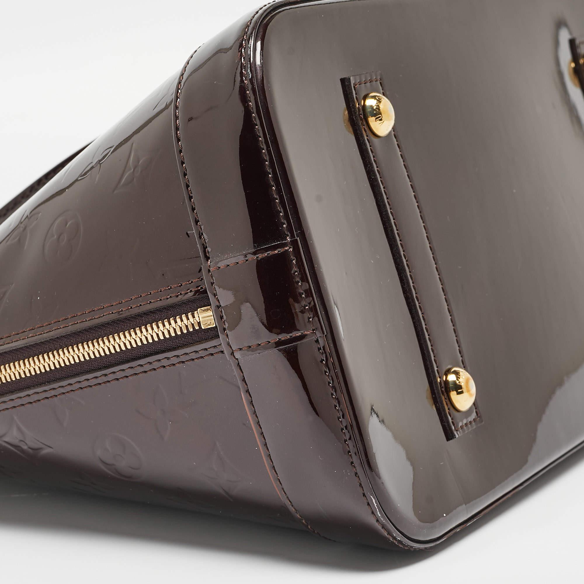 Louis Vuitton Amarante Monogram Vernis Alma GM Bag For Sale 14
